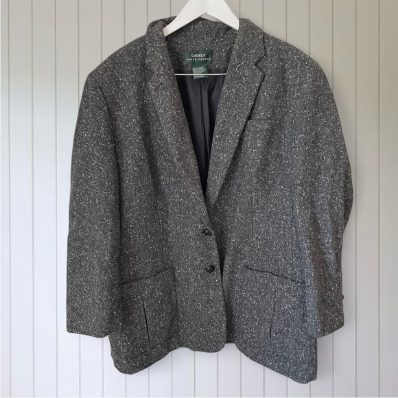Ralph Lauren Jackets & Blazers - Lauren Ralph Lauren Tweed Blazer Jacket Gray | 50% Lambswool 50% Pure New Wool